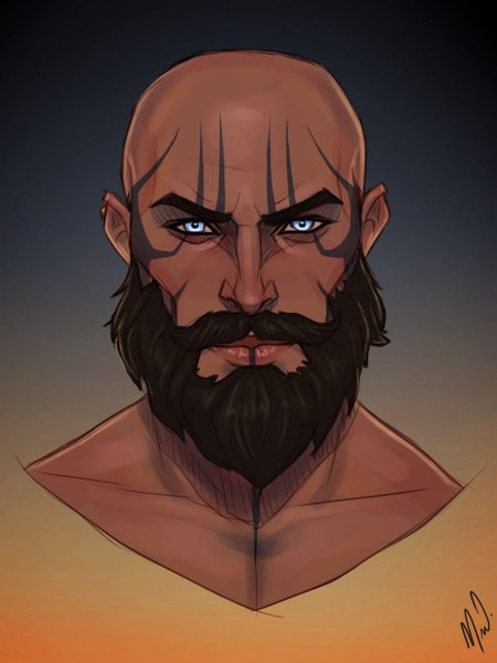 Фэнтезийные арты мужчин с бородой