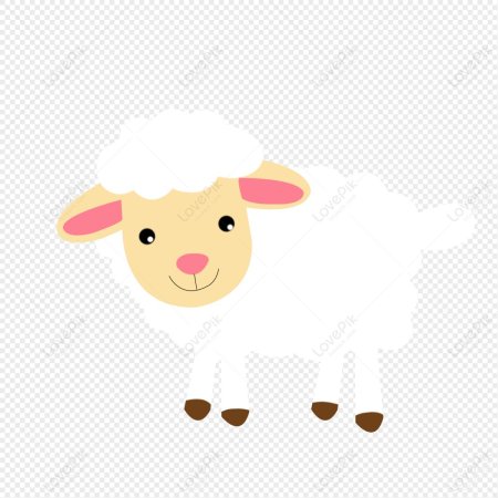 Ягненок на прозрачном фоне