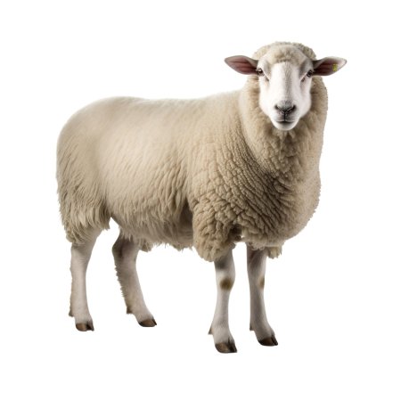 Овца на белом фоне