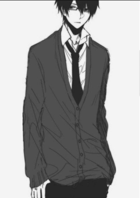 Аниме парень в костюме