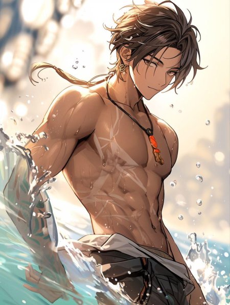 Аниме парни с прессом