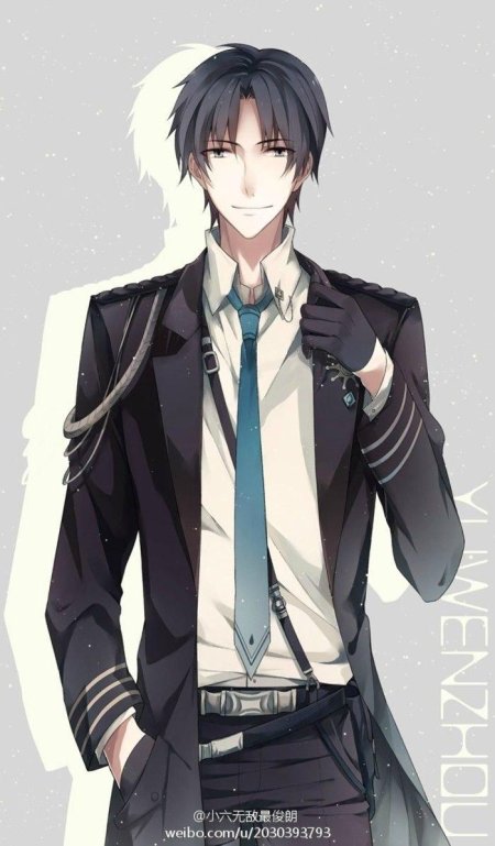 Аниме парень в костюме