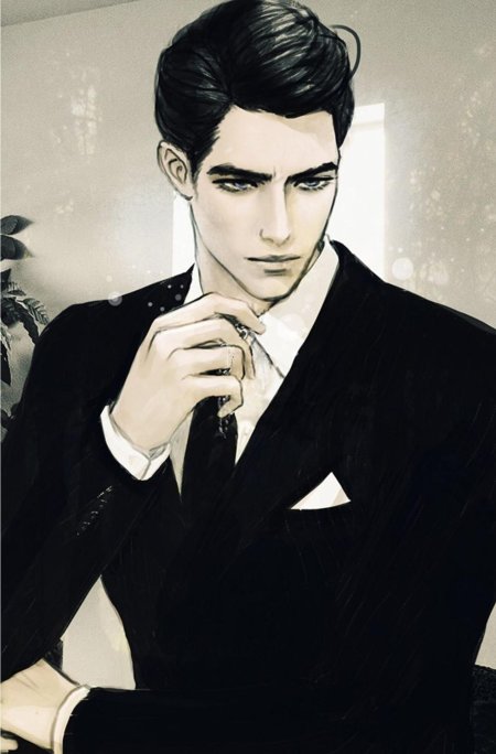 Темноволосый парень в костюме арт