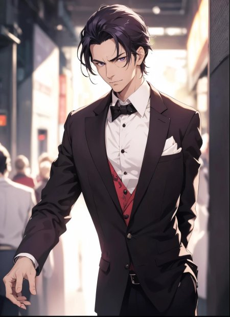 Аниме парень в костюме