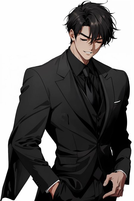 Аниме парень в костюме