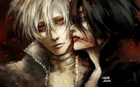 Мужчина с кровавыми глазами арт