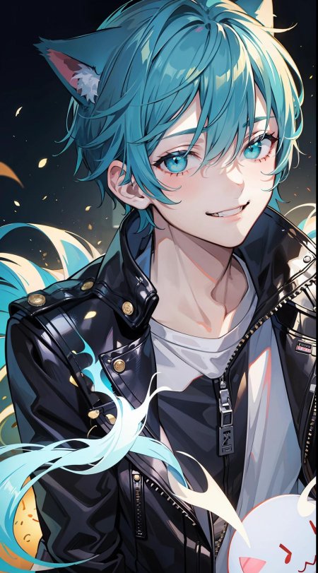 Аниме мальчик с синими волосами