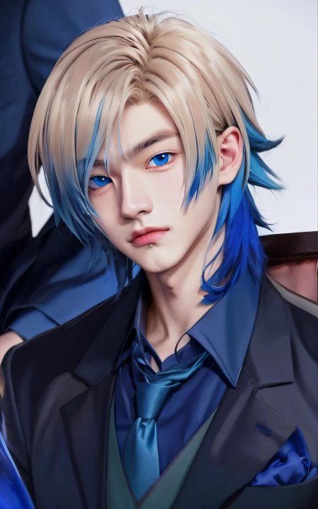 Аниме парень с синими волосами