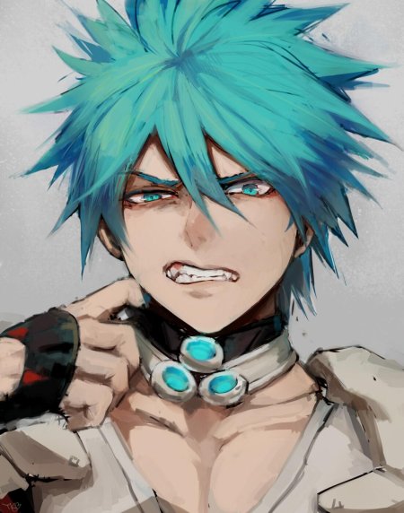 Персонажи с голубыми волосами