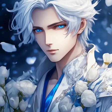 Парень с белыми волосами