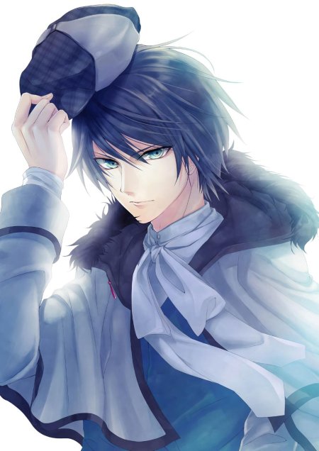 Арты парня с синими волосами