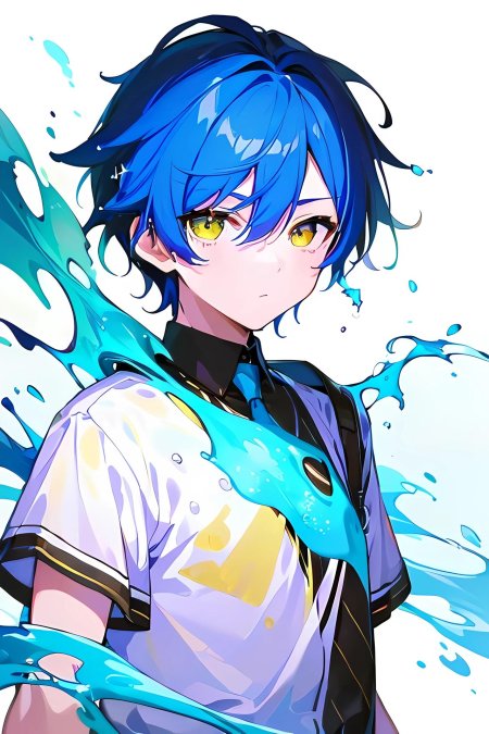 Аниме мальчик с синими волосами