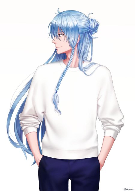 Аниме парни с длинными голубыми волосами