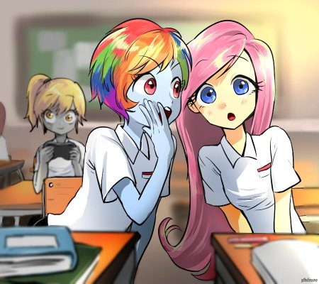 Рейнбоу дэш и флаттершай аниме