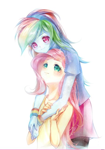 Флаттершай и рейнбоу дэш люди