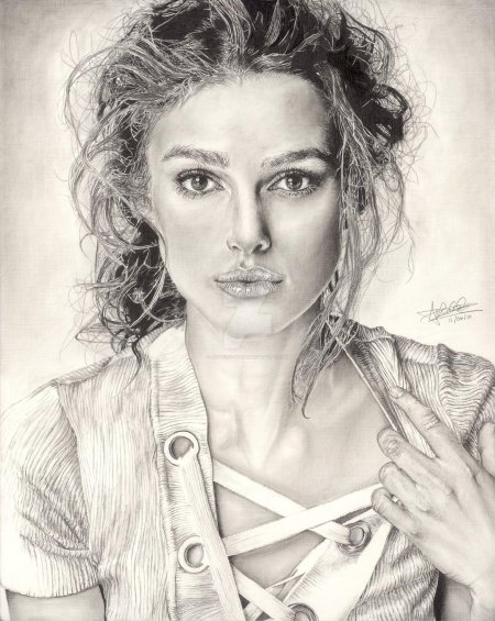 Кира найтли портрет карандашом
