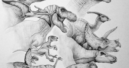 Динозавры рисунки для срисовки