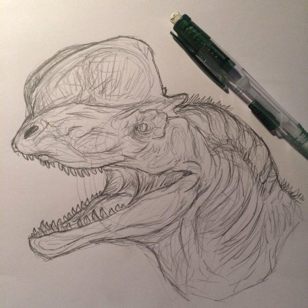 Дилофозавр скетч