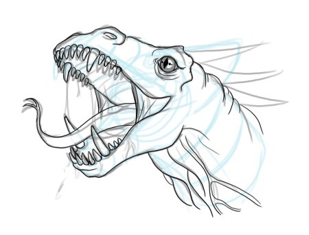 Рисунок динозавра карандашом