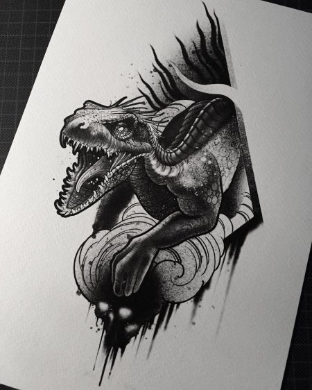 Динозавр тату
