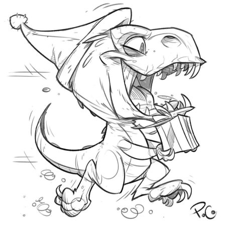 Динозавр скетч