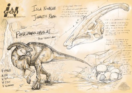 Паразауролоф парк юрского периода скетчи