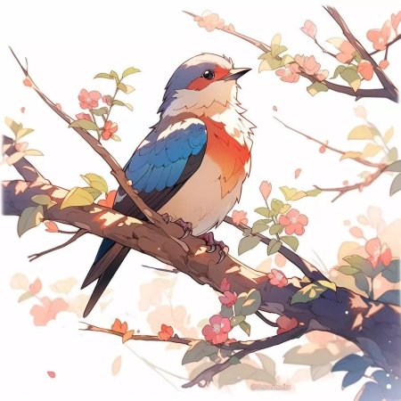 Птички акварелью художник maria stezhko