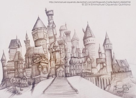 Раскраска гарри поттер замок хогвартс