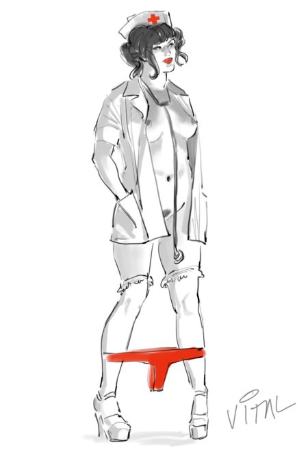Медсестра карандашом