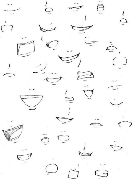 Рот для рисования аниме