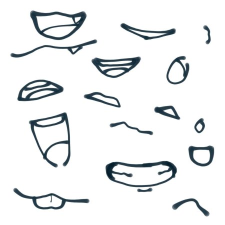 Рот аниме для срисовки