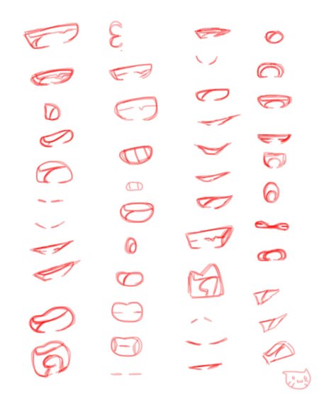 Аниме рот карандашом