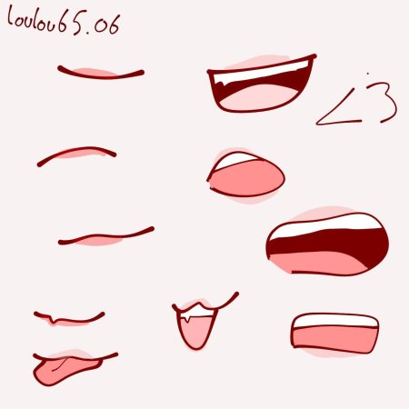 Аниме губы референс улыбка