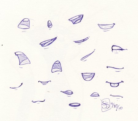 Рот для рисования аниме