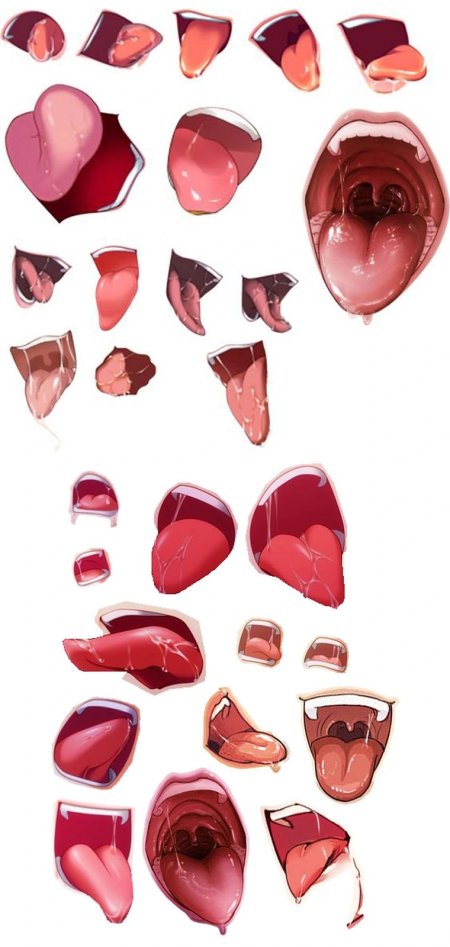 Рот с высунутым языком для обработки