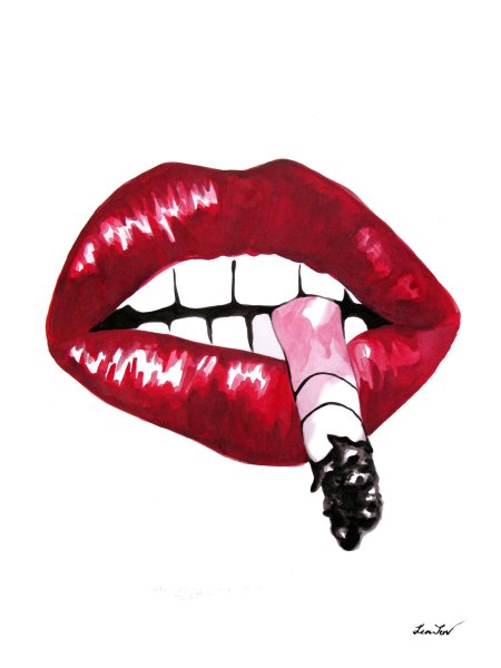 Губы с сигаретой