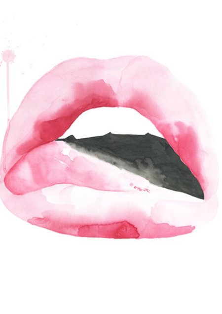 Губы акварель
