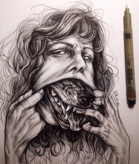 Жуткие тату эскизы