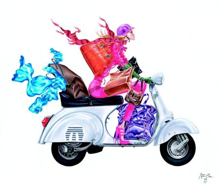 Стильная девушка рисунок