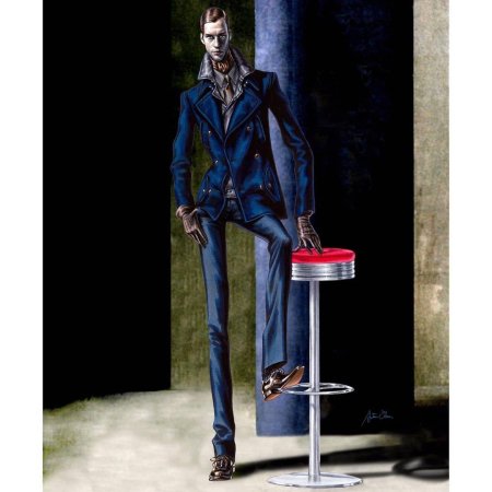 Фэшн иллюстрация мужчина