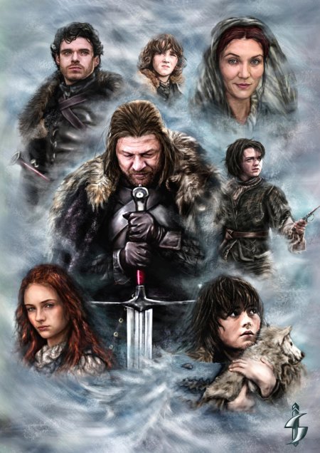 Игра престолов арт семья старк