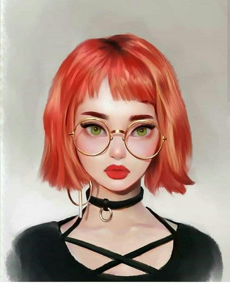 Девушка в очках мультяшная