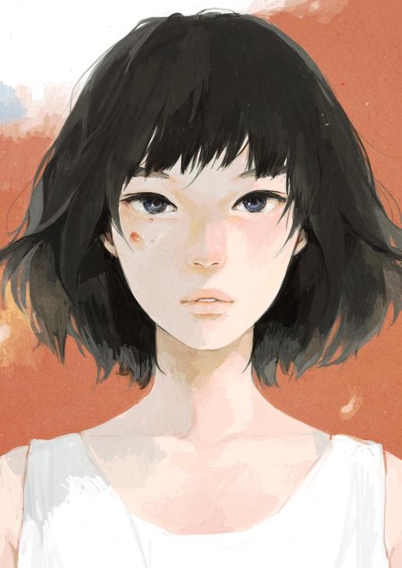 Девушка с короткими волосами рисунок