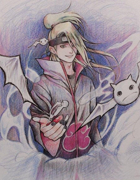 Дейдара из наруто карандашом