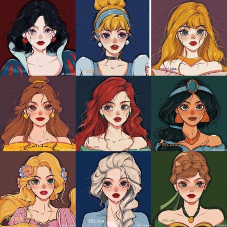 Портреты принцесс диснея