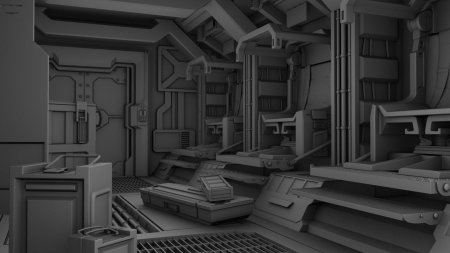 Интерьер космического корабля концепт ностромо