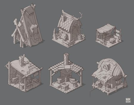 Референсы лоу поли дом