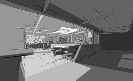 Концепт арт sci fi лаборатория