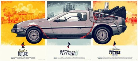 Back to the future delorean постер