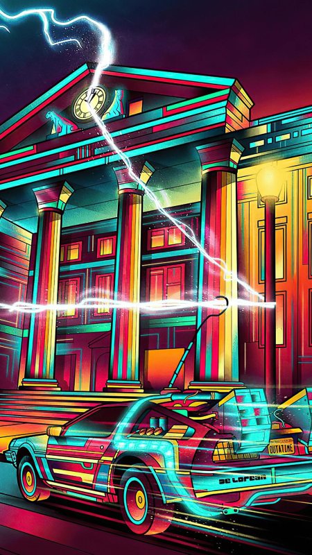 Марти макфлай арт с делориан